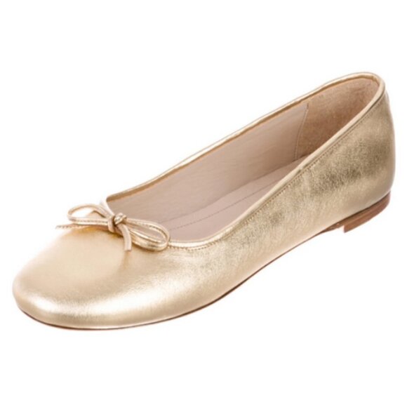 💕ANINE BING💕 Ballerinas ~ Leather Ballerina Flats Gold 39 NWOT - Picture 3 of 15